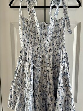Hill House Home Ribbon Charlotte Nap Dress, Blue Vibe Stripe - Size M, EUC